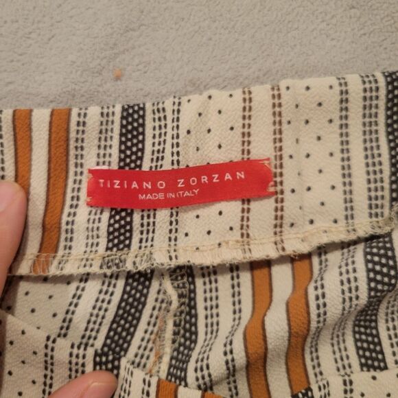 Tiziano Zorzan Modal Striped Wide Leg Pants Size Medium - Picture 3 of 9